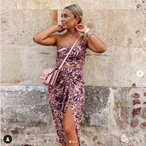 Zara Printed Co-Ord Sarong Skirt Set  Sz XS NWT - Picture 5 of 11